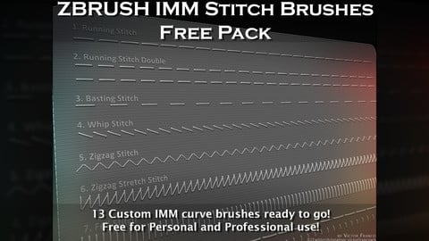 Zbrush IMM Stitch Brushes - Free Pack