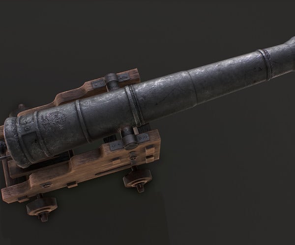 ArtStation - Old Iron Naval Cannon - Low Poly | Game Assets
