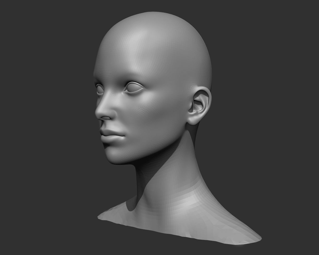 ArtStation - Female Head Realistic Base Mesh 3D Model | Game Assets