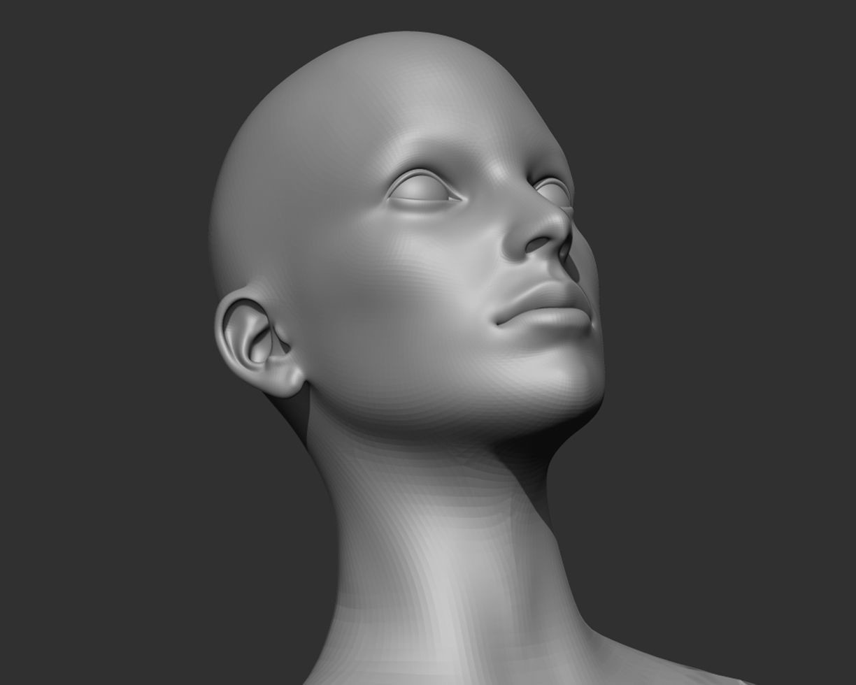 ArtStation - Female Head Realistic Base Mesh 3D Model | Game Assets