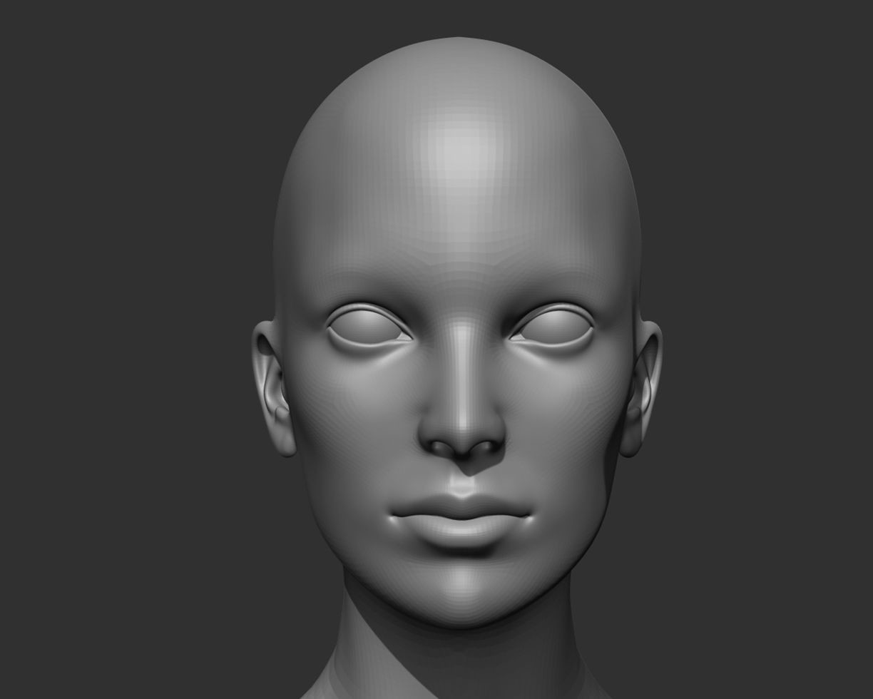 ArtStation - Female Head Realistic Base Mesh 3D Model | Game Assets