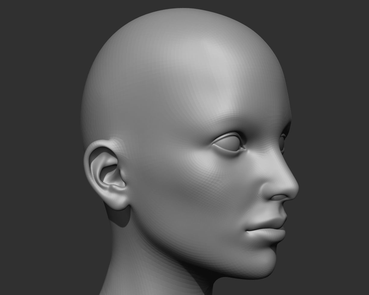 Artstation Female Head Realistic Base Mesh 3d Model Game Assets