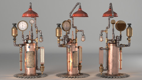 Phister Chamber Steampunk Lamp 3D model