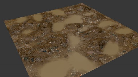 SEAMLESS WET MUDDY PUDDLE SOILED GROUND DIRT TEXTURE 1