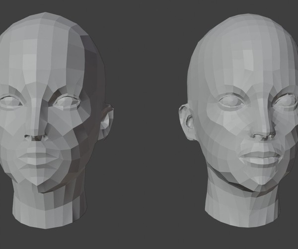 ArtStation - Female Heads Low-poly 3D Model | Game Assets