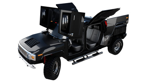 Hummer H3T 3d car model - Cinematic-Showcase