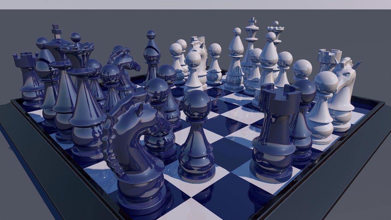 Chess Pieces Board Open Ready To Play 3D Model in Board Games 3DExport