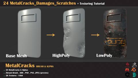 24 MetalCracks_Damages_Scratches+Texturing Tutorial