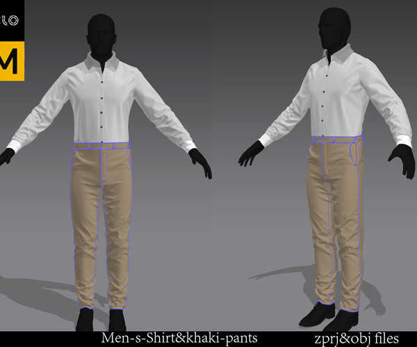 Shirt Khaki pants Marvelous Designer 