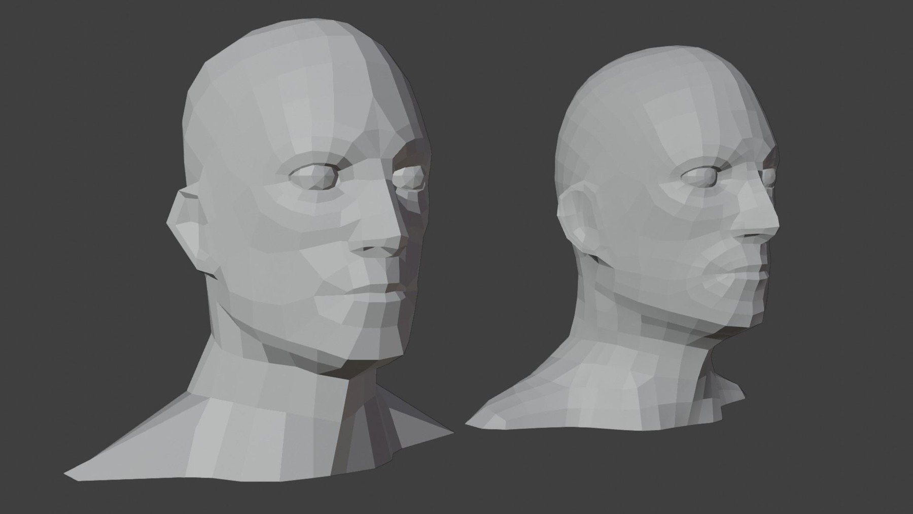 ArtStation - Male Heads Low-poly 3D Model | Game Assets