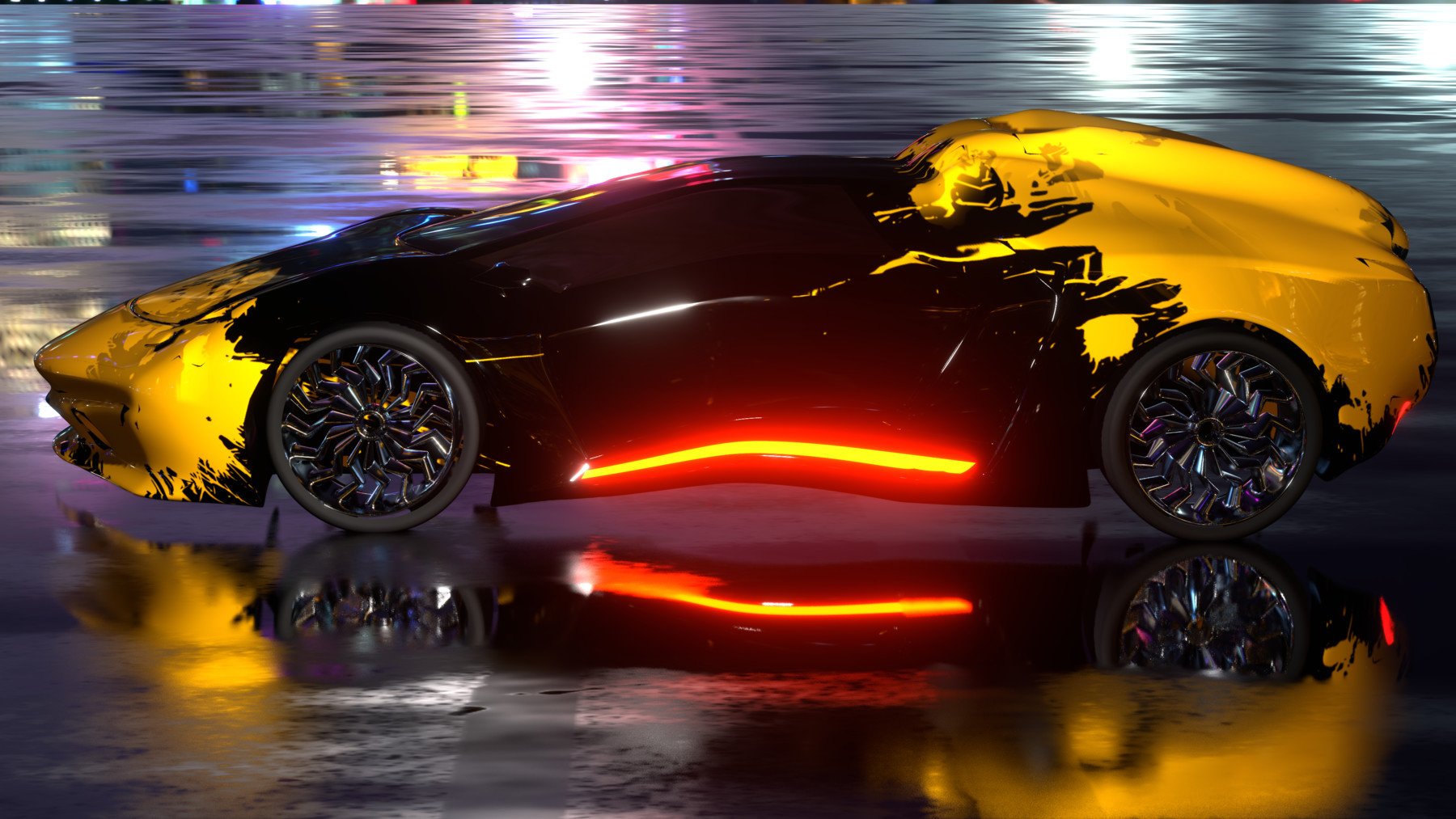 ArtStation - Avax - Cyberpunk car - 5k polygons - TWO 4K textures