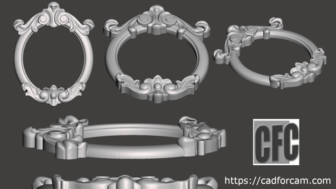 Mirror frame - 3d model for CNC - MirrorFrameCFC01