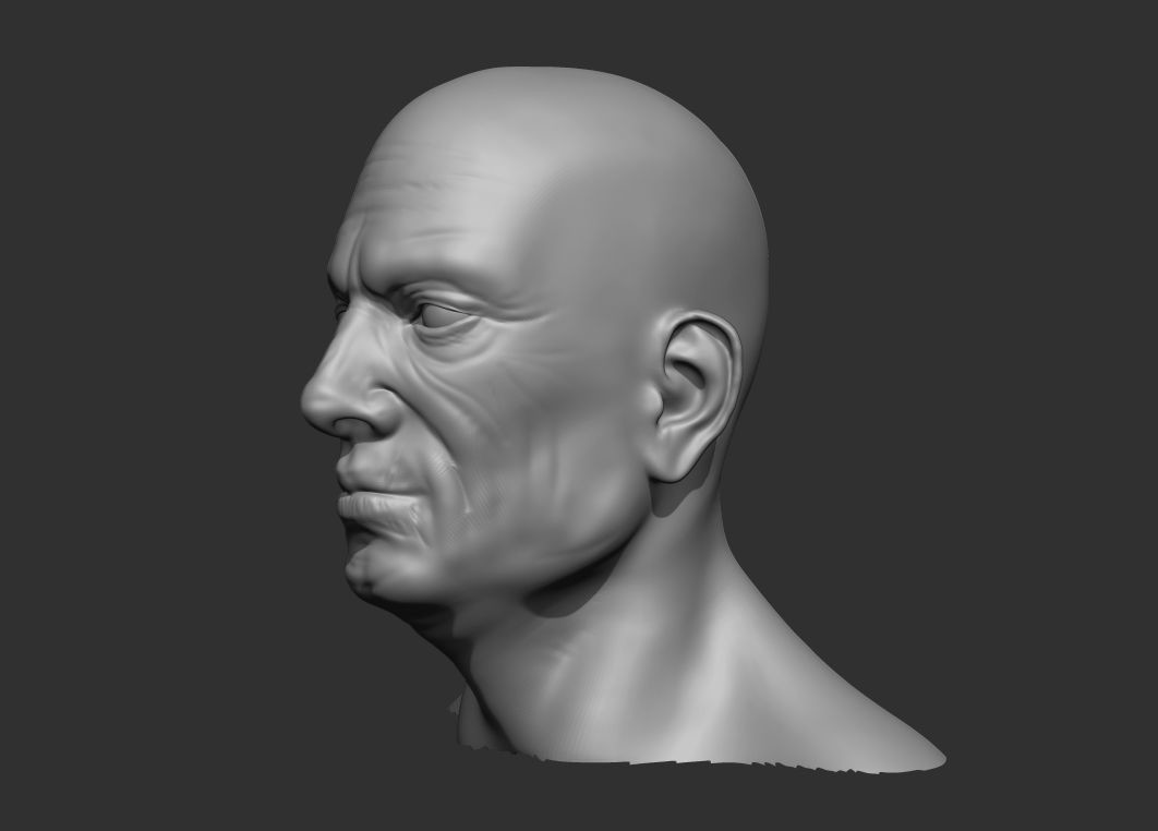 ArtStation - Old Male Head Realistic Base Mesh 3D Model | Game Assets