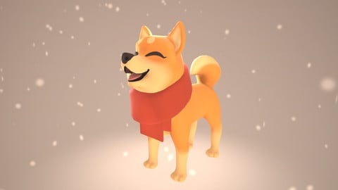 Lowpoly Shiba Inu Dog