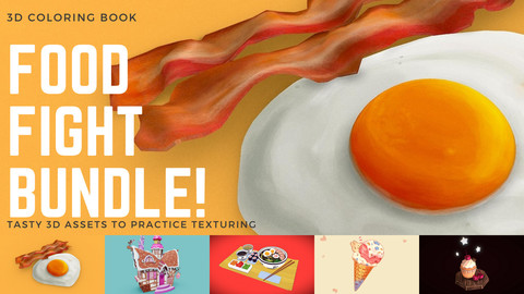 3D Coloring Book - Food Fight Bundle