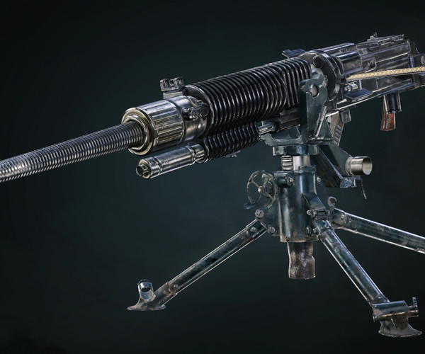 ArtStation - Type 92 Heavy Machine Gun - Game Ready | Game Assets