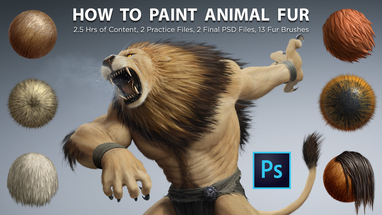 An anthropomorphic lion swipes at the camera, demonstrating the tutorial content
