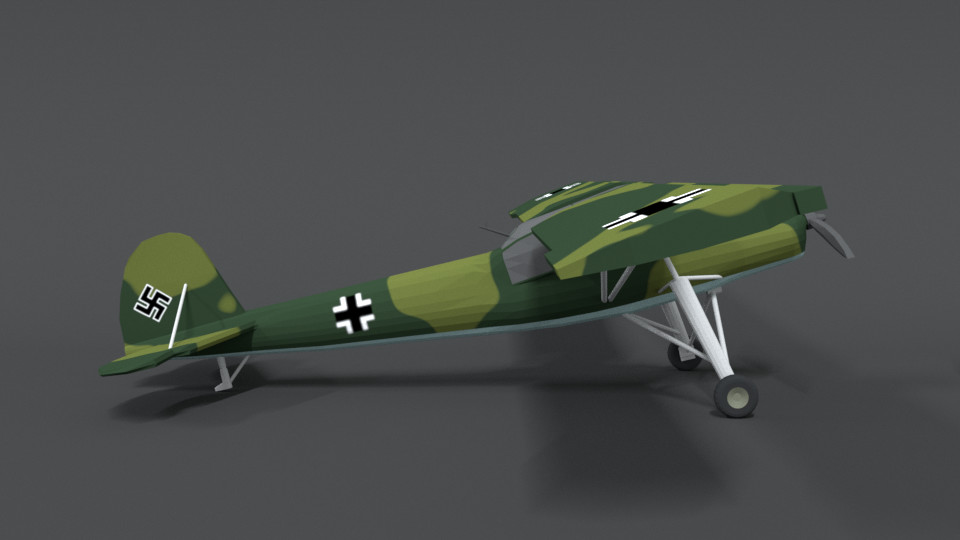 ArtStation - Low Poly Cartoon Fieseler Fi 156 Storch WWII Airplane ...