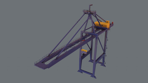 PBR Quayside Container Crane Version 1 - Blue Dark