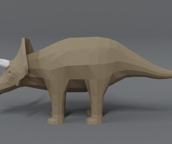 ArtStation - Low Poly Cartoon Triceratops Dinosaur | Resources