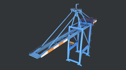 PBR Quayside Container Crane Version 1 - Blue Orange