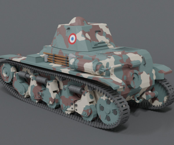 Artstation - Low Poly Cartoon Renault R35 Tank 