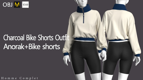 Women's Charcoal Bike Shorts Outfit