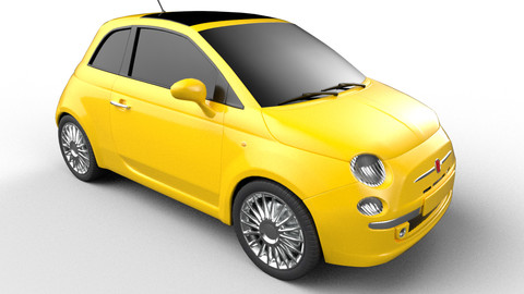 Fiat 500 low poly FBX, PBR textures, game ready