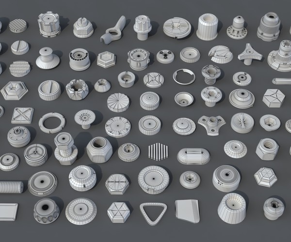 ArtStation - Bolts and Knobs-part-1-100 pieces | Resources