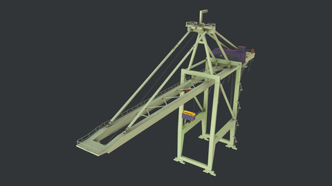 PBR Quayside Container Crane Version 1 - Green Light