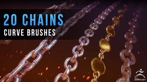 Chains - 20 IMM Curve Brushed for Zbrush