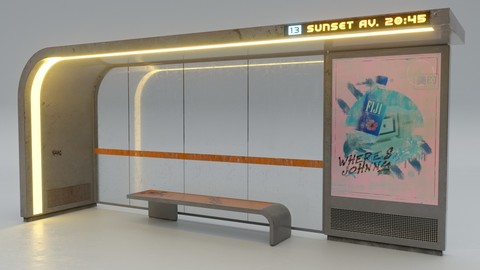 Cyberpunk Bus Shelter