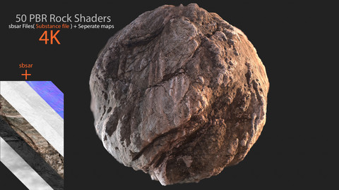 50 PBR Rock Materials