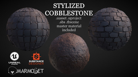 Stylized Cobblestone Material Pack