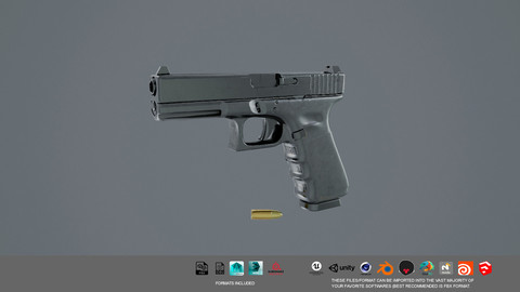 Glock 17 Gen4 gun 3D model