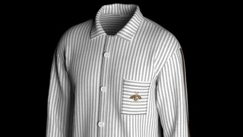 Marvelous Designer,Clo3d project |Stripes Male Shirt
