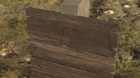 Old Road Sign 3  - Low Poly Sign Model