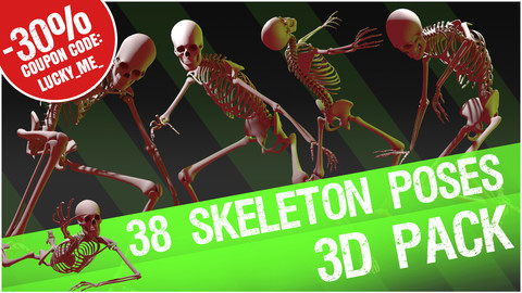38 Skeleton Poses - 3D Pack 1