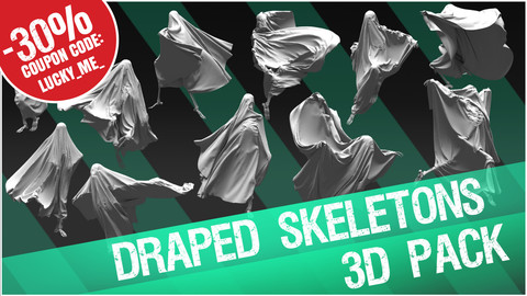 3D Pack: Draped Skeletons 2 (Cloth + Skeleton)