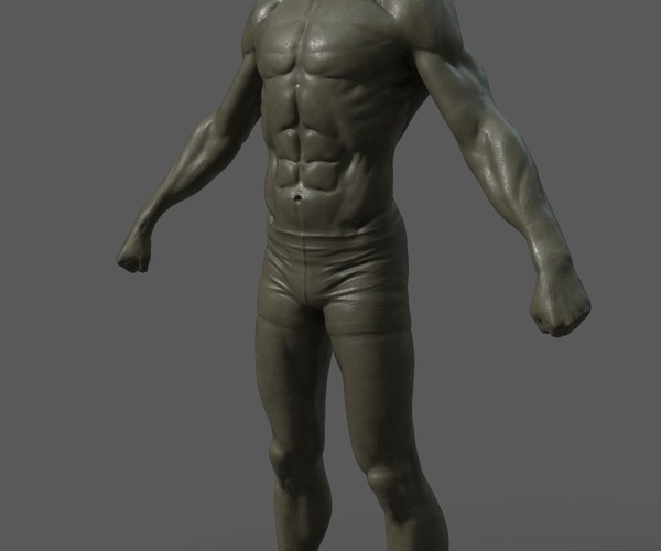 ArtStation - Athletic Man Base and High-Res with UV | Resources
