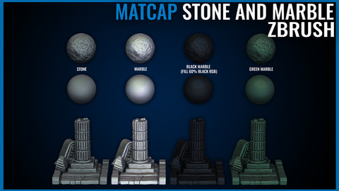 Stone and Marble Matcap Pack - Zbrush Matcaps 1