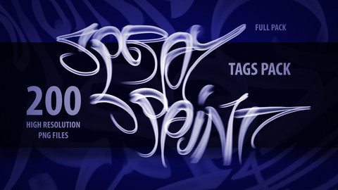 Full Spray Paint Tags Pack (200 .PNG Files)