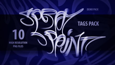 Demo Spray Paint Tags Pack (10 .PNG Files)
