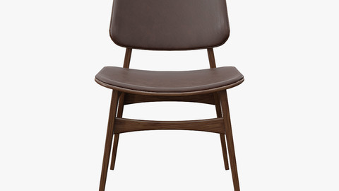 Soborg Chair Model-3052-leather 96 and oak smoked Low-poly 3D model