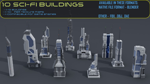 10 SCI-FI Buildings Package