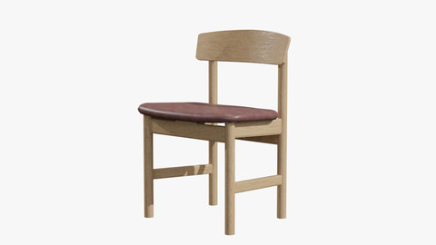 Mogensen Chair Model-3236 leather 96 Low-poly 3D model