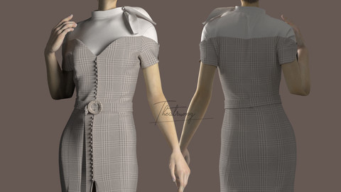 Marvelous Designer,Clo3d project |Shirt dress