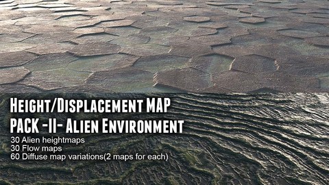 Height/Displacement map pack II Alien Environment