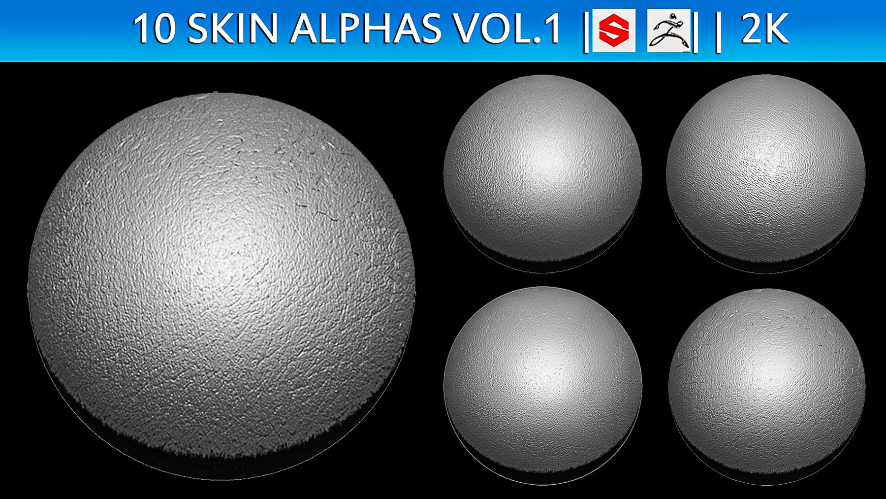 Download Artstation 10 Skin Alphas Zbrush Substance 2k Tutorials