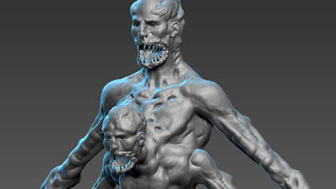 Human Mutant 2 high-poly zbrush project
